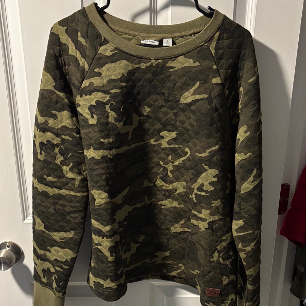 L.L. Bean Camouflage Quilted Sweater
